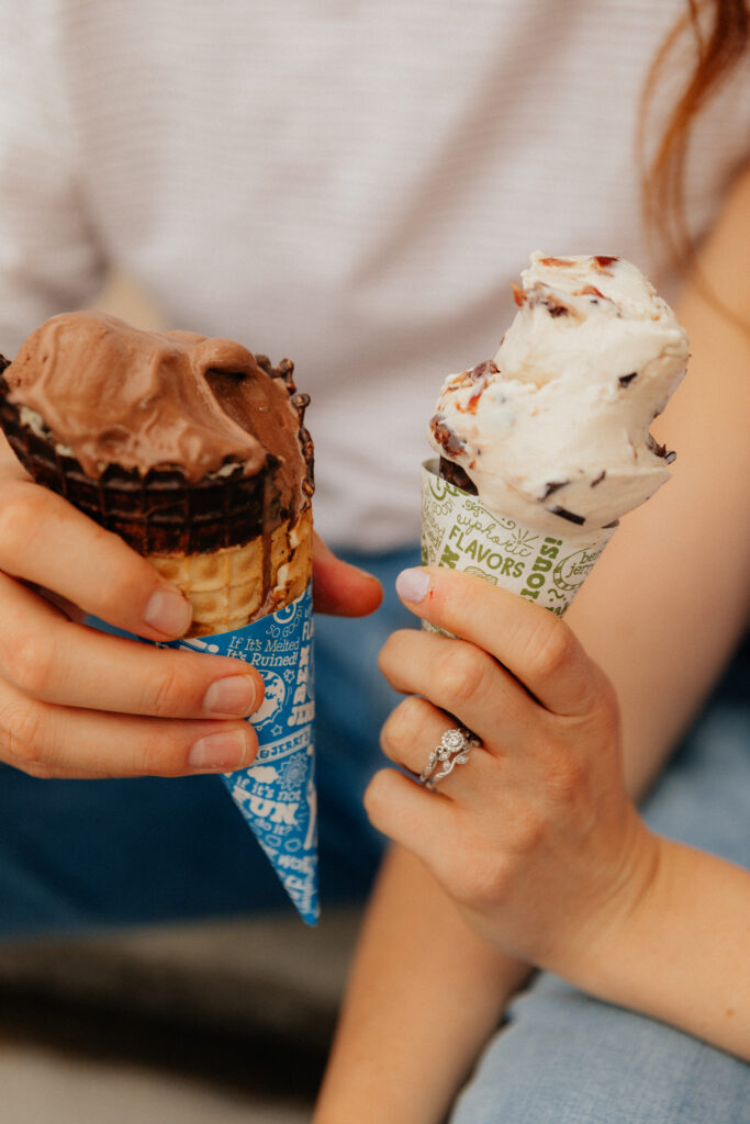 Ice cream shop date night in Fort Collins, Colorado by Colorado Wedding Photographer Mrs. Ferree Photography