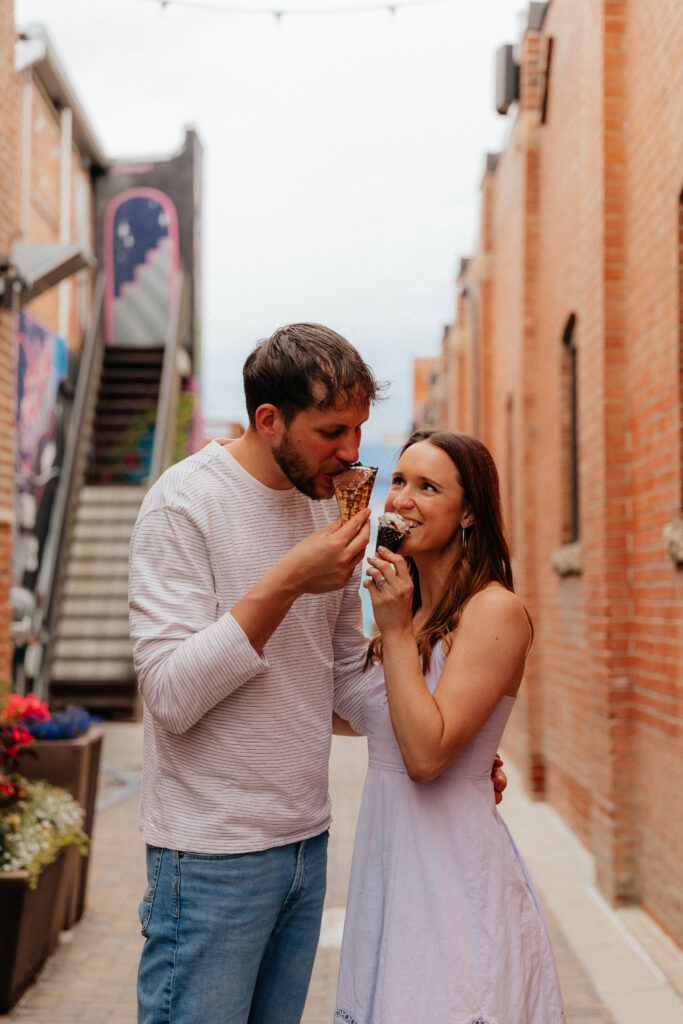 Ice cream shop date night in Fort Collins, Colorado by Colorado Wedding Photographer Mrs. Ferree Photography