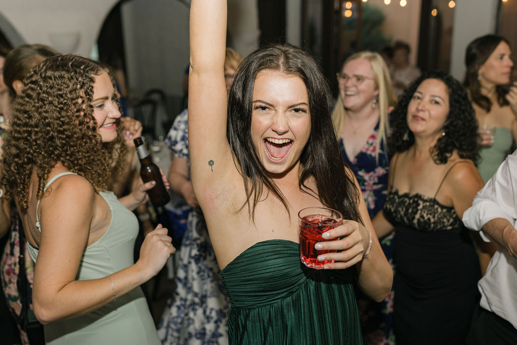 Guests dancing during Colorado wedding reception.