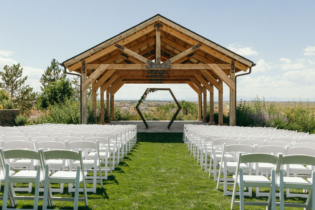 ceremony setup at bonnie blues event venue wedding venue in northern colorado