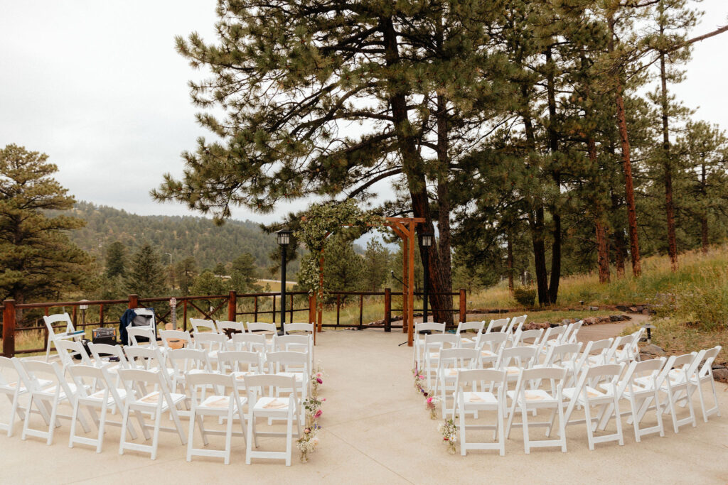 ceremony location at chief hosa lodge wedding in northern colorado