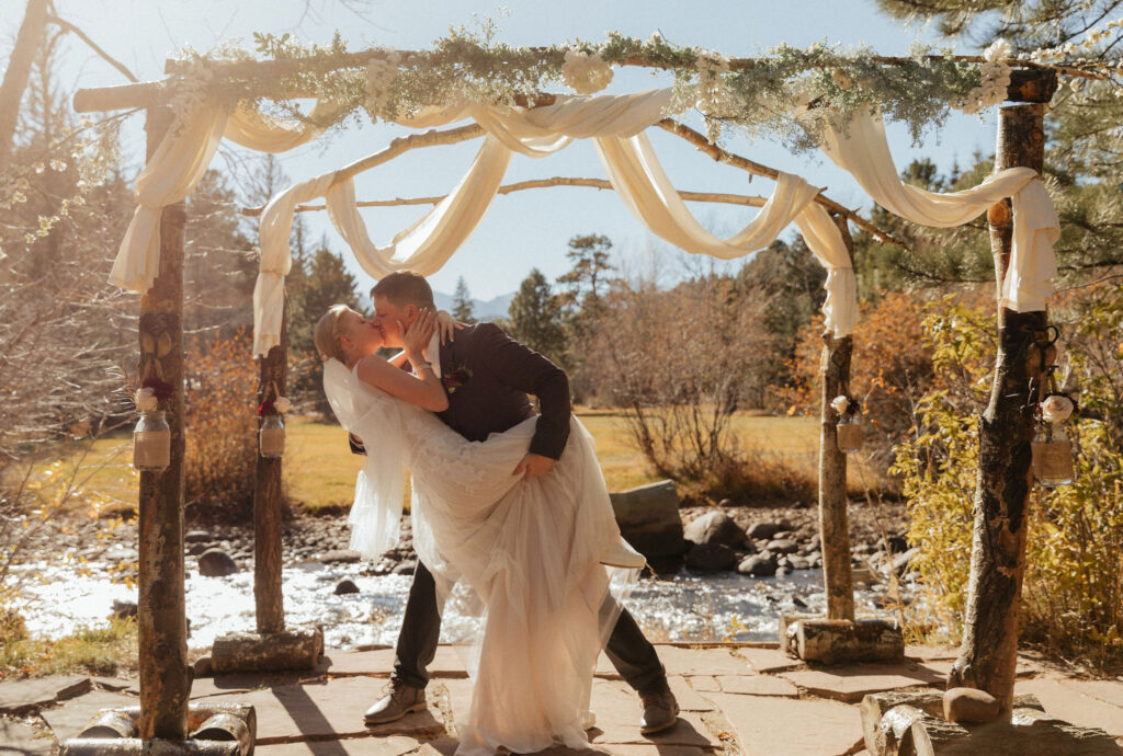 wedding photos at romantic riversong inn in northern colorado