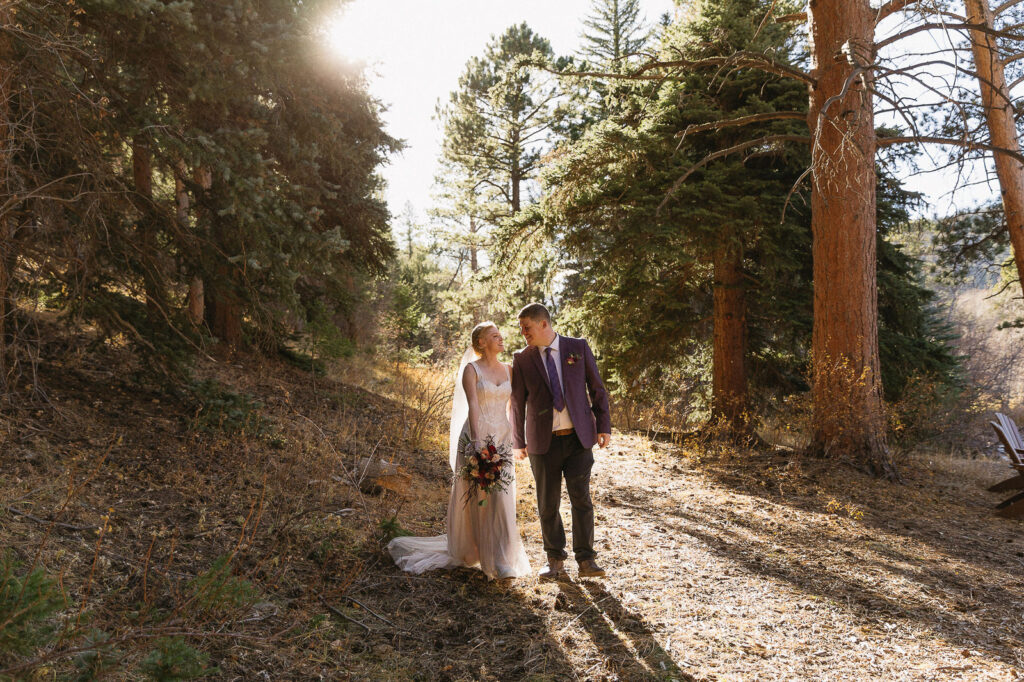 couple at romantic riversong inn in northern colorado