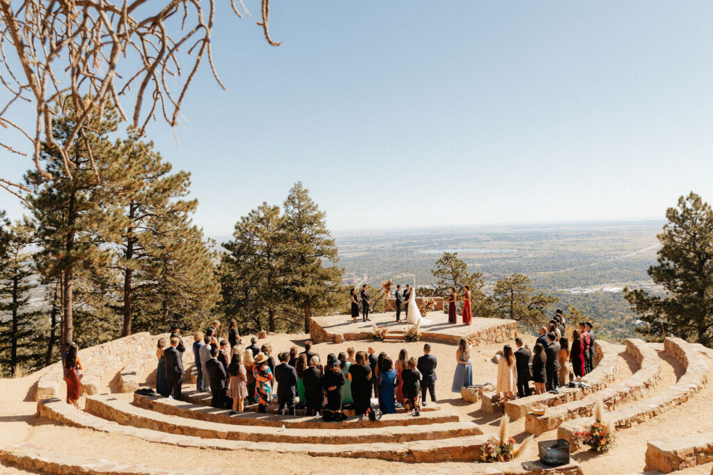 sunrise amphitheater wedding photo in northern colorado