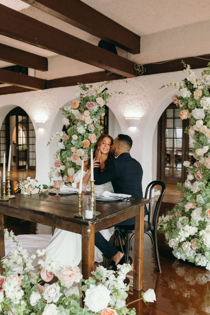 sweethearts table set up at villa parker