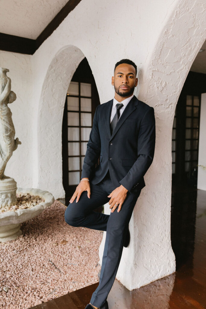 groom at Villa Parker Wedding venue