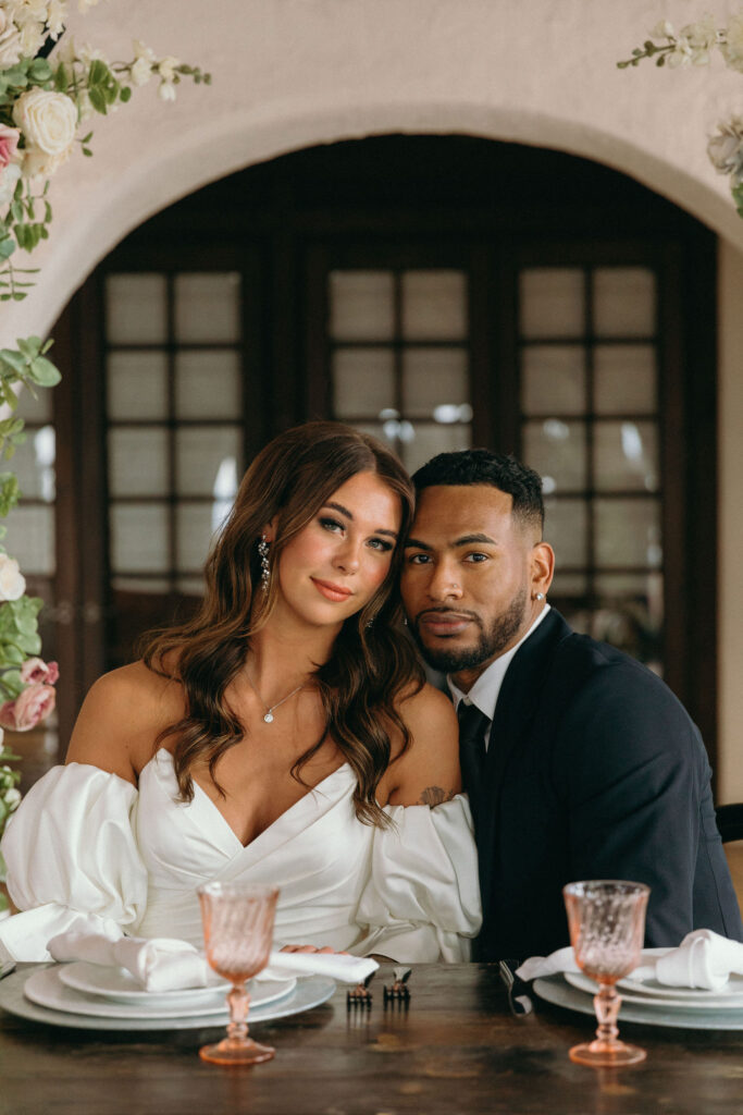 bride and groom at Villa Parker Wedding venue