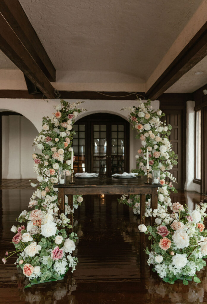 sweethearts table set up at villa parker