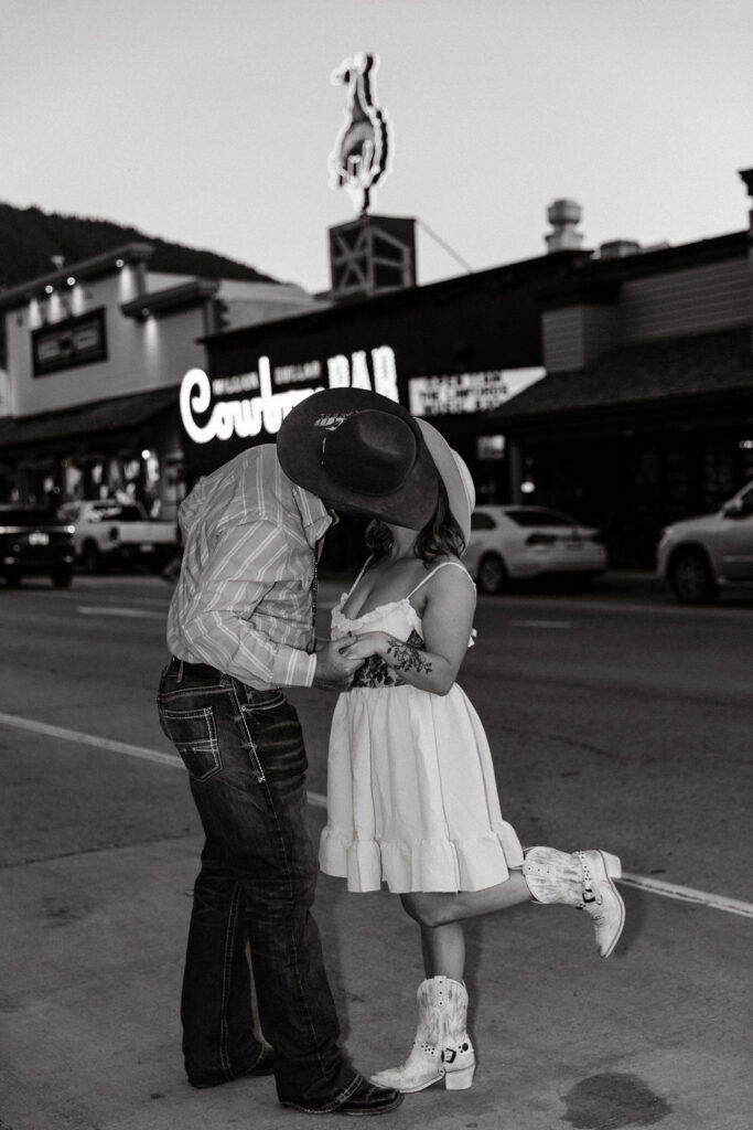 Jackson Hole Engagement Session at the Million Dollar Cowboy Bar