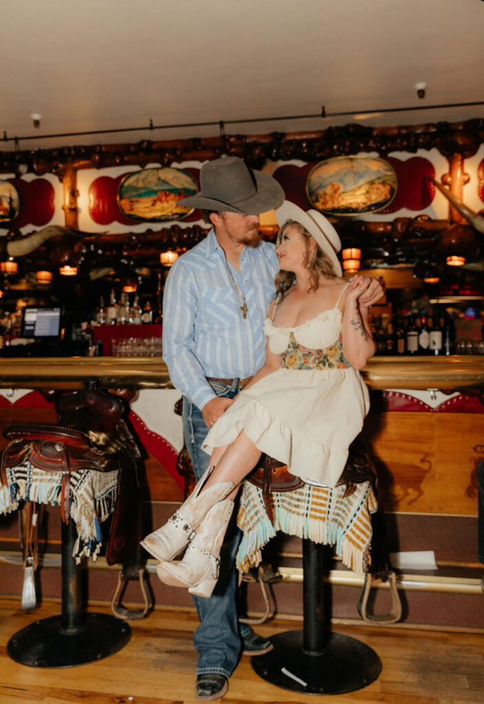 Million Dollar Cowboy Bar Engagement Photos 