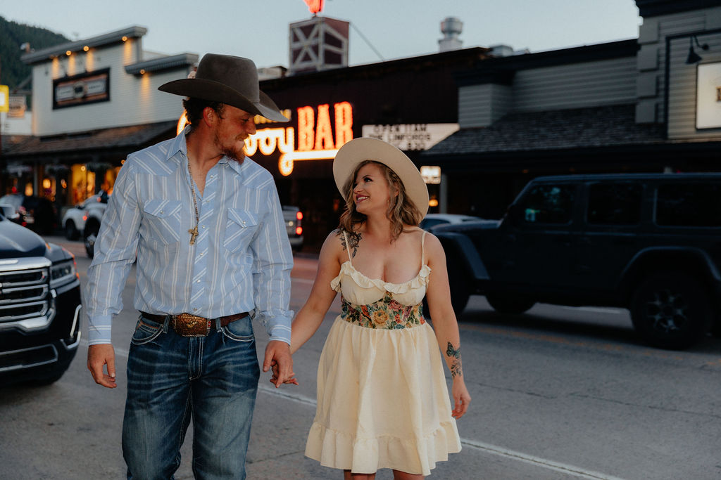 Jackson Hole Engagement Session at the Million Dollar Cowboy Bar