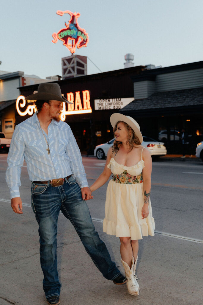 Jackson Hole Engagement Session at the Million Dollar Cowboy Bar