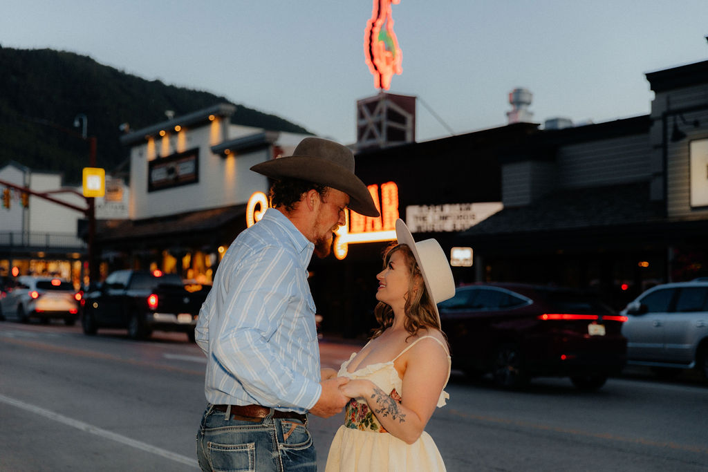 Jackson Hole Engagement Session at the Million Dollar Cowboy Bar