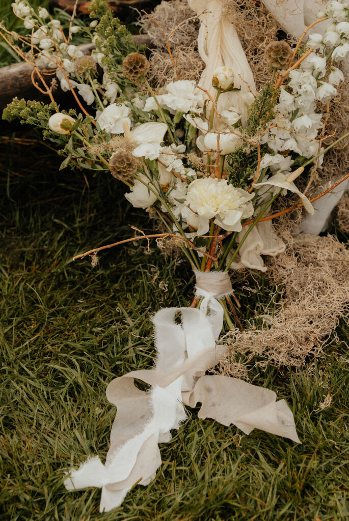 Ethereal, earthy mushroom wedding theme at Diamond Cross Ranch in Wyoming 