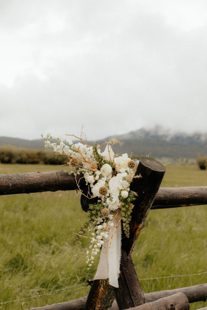 Ethereal, earthy mushroom wedding theme at Diamond Cross Ranch in Wyoming 