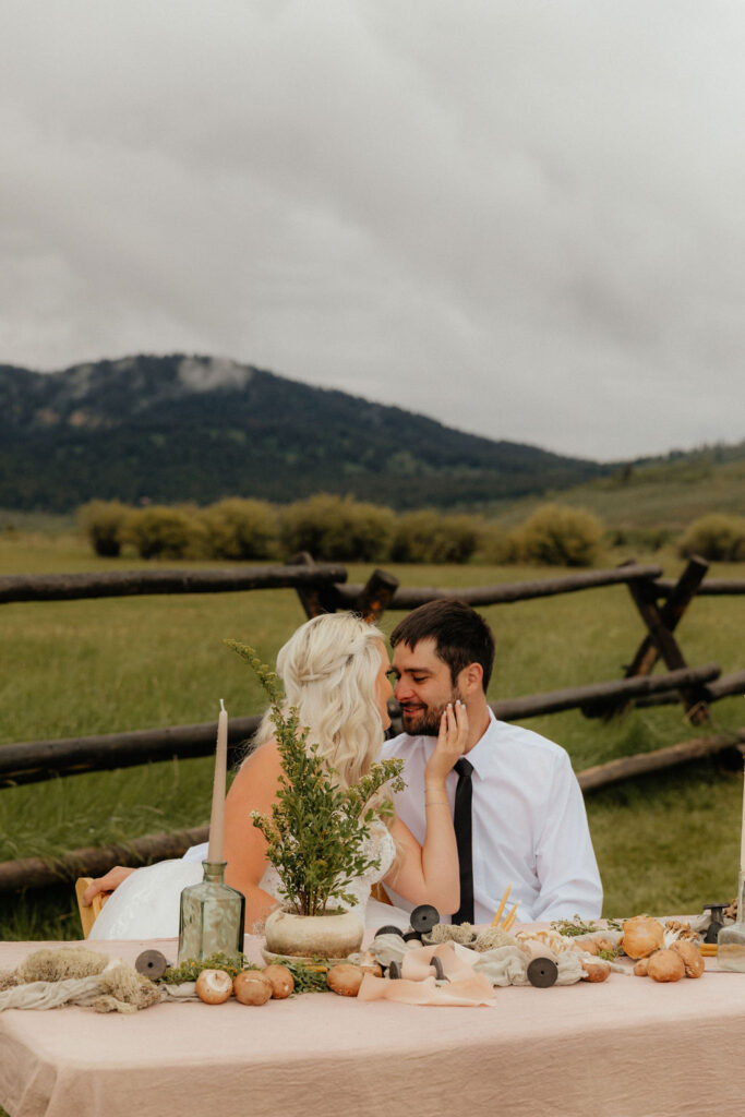 Ethereal, earthy mushroom wedding theme at Diamond Cross Ranch in Wyoming 