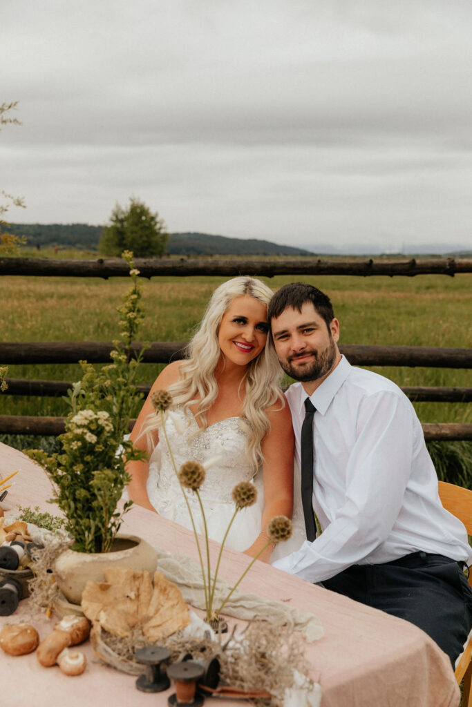 Ethereal, earthy mushroom wedding theme at Diamond Cross Ranch in Wyoming 