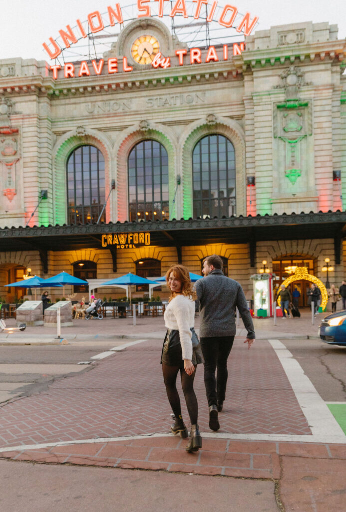 Union Station Engagement Session at night