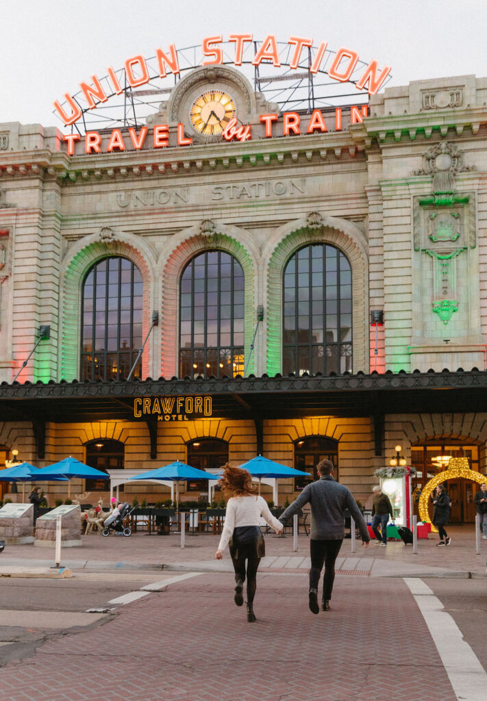 Union Station Engagement Session at night