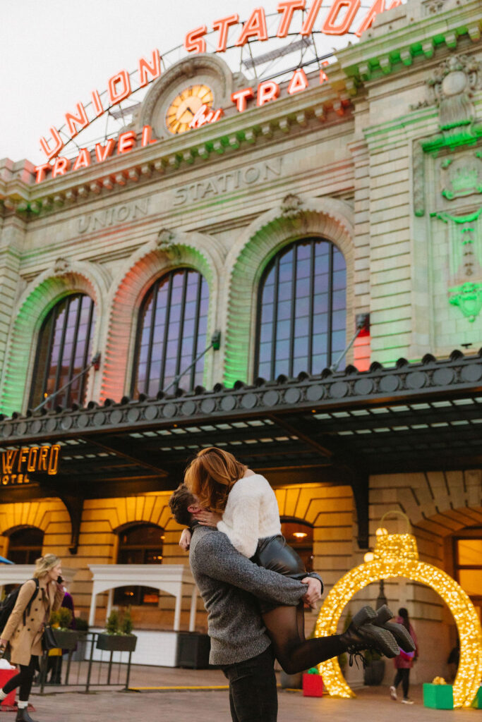 Union Station Engagement Session at night