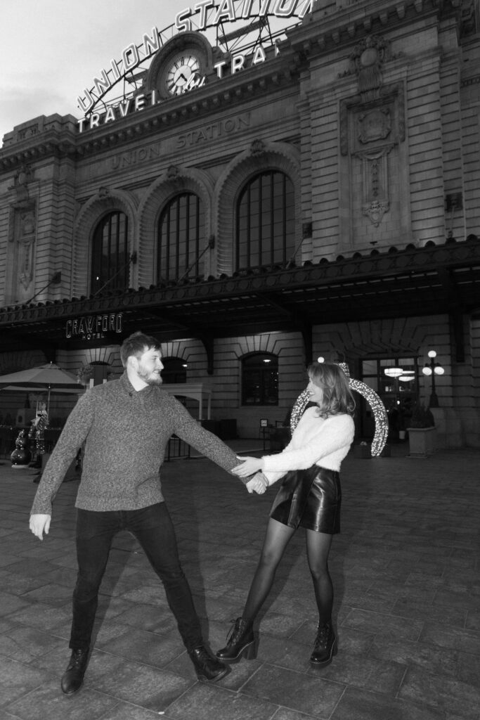 Union Station Engagement Session at night