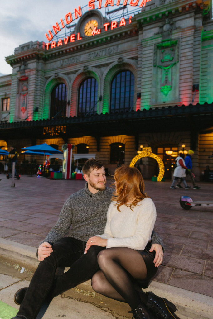 Union Station Engagement Session at night