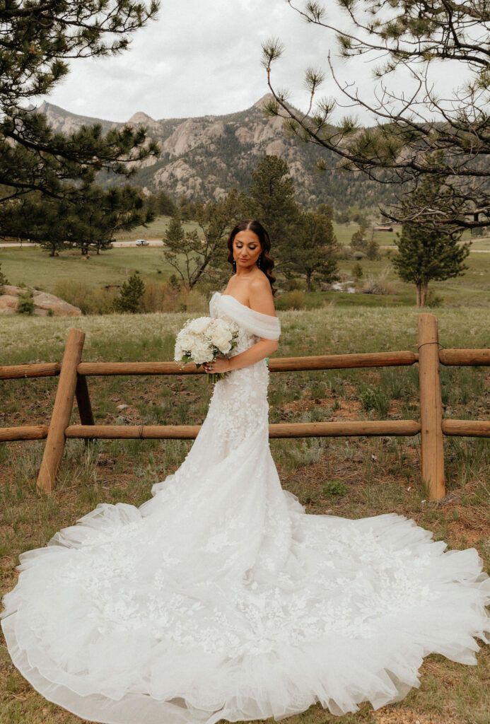 portrait of bride at estes park wedding venue mrs ferree photography