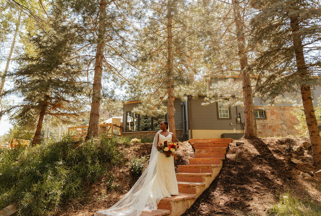 Wedding portraits at Copper Falls Wedding Venue in Loveland, Colorado 