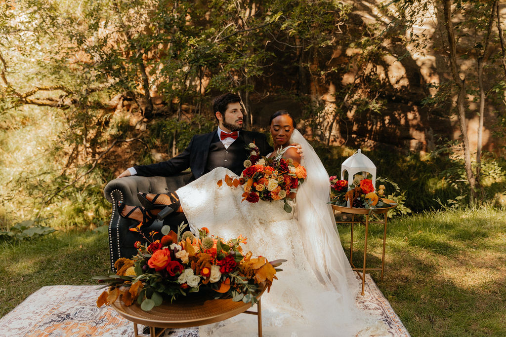 Stunning fall wedding aesthetic at a Colorado wedding