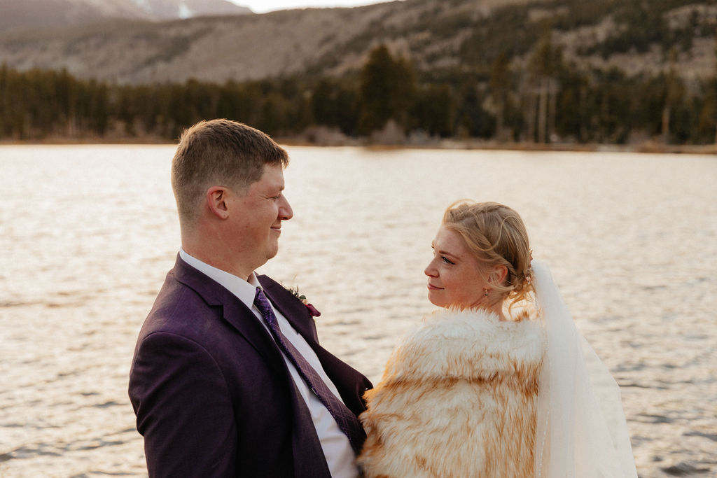 Adventure Elopement with dreamy backdrops and mountain views at Sprague Lake