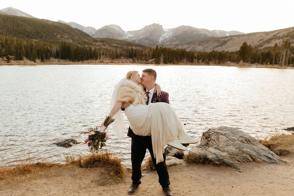 Sunset Sprague Lake Wedding in Rocky Mountain National Park