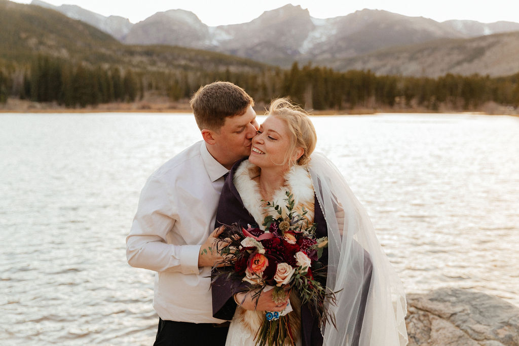 joyful, playful bride and groom portraits at sprague lake 