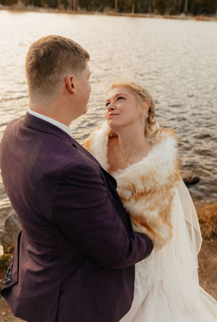 Adventure Elopement with dreamy backdrops and mountain views at Sprague Lake