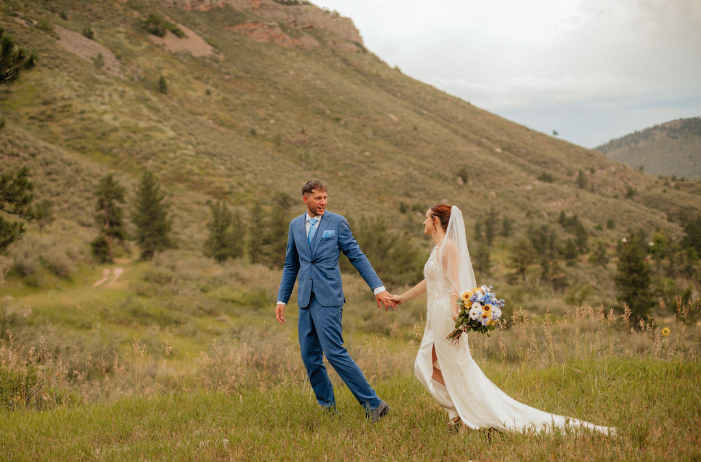 mountain portraits of a bride and groom at stone mountain lodge