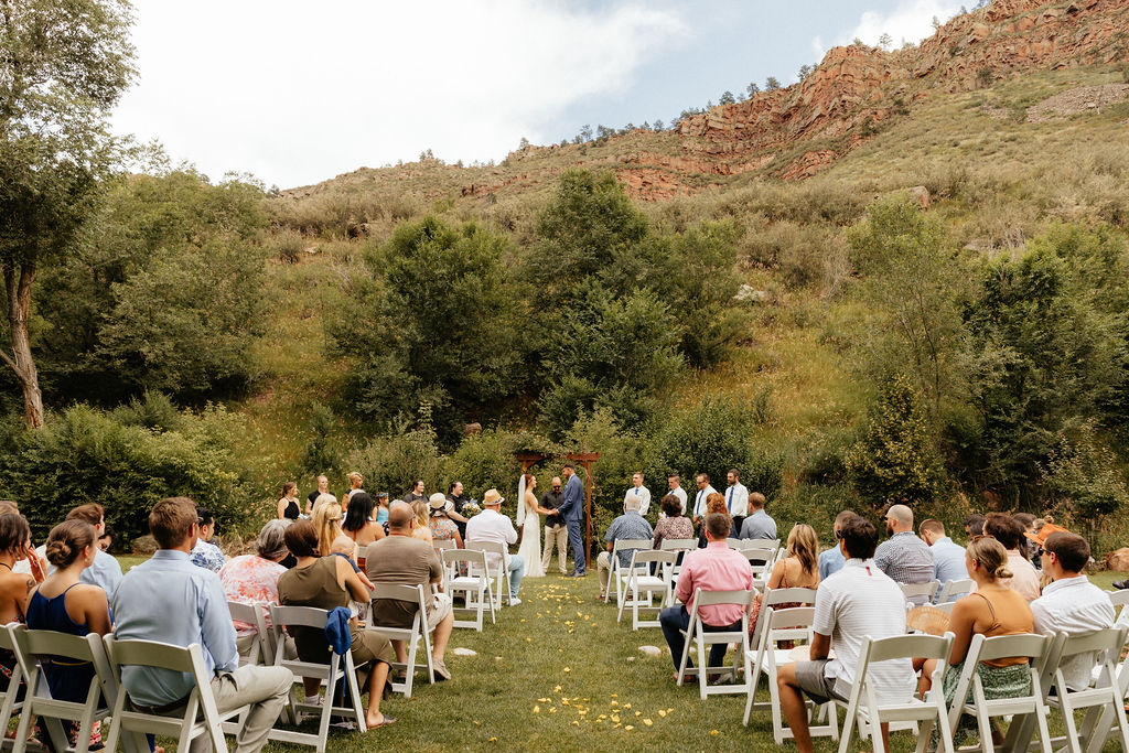 Wedding ceremony at Stone Mountain Lodge