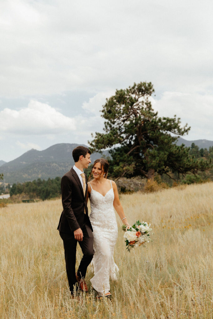 outdoor bride and groom portraits