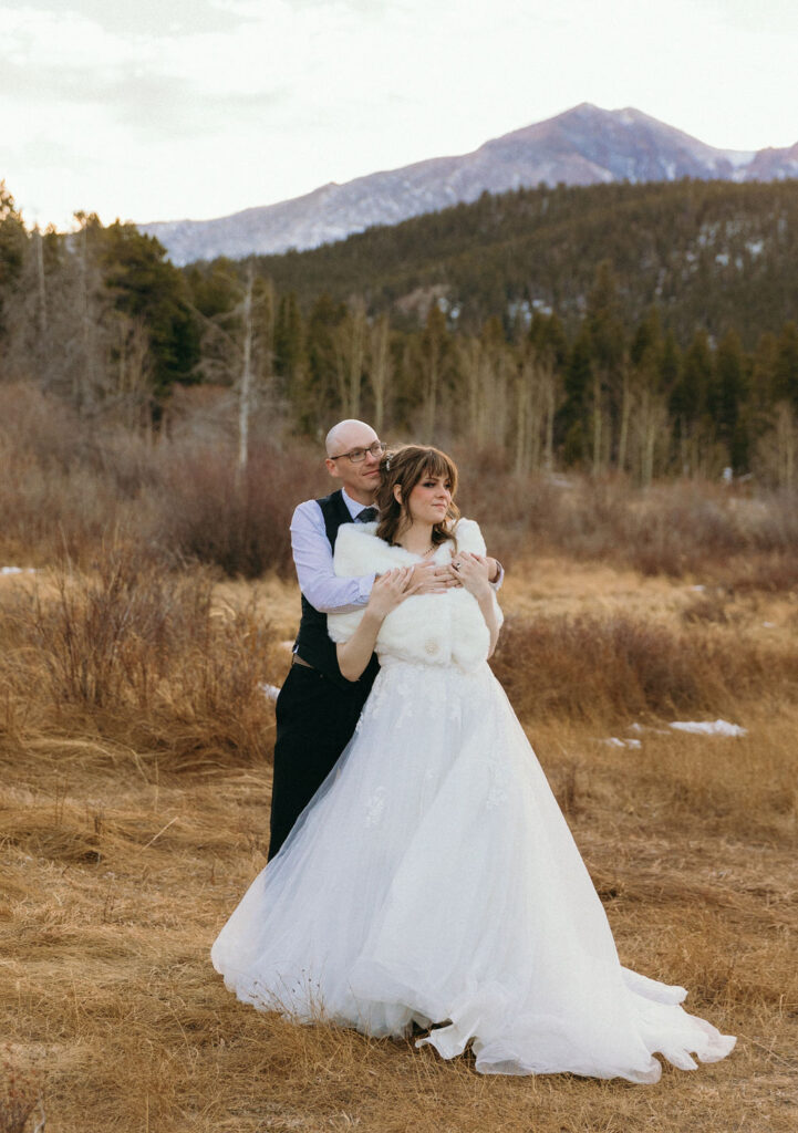 mountain bride and groom portraits 