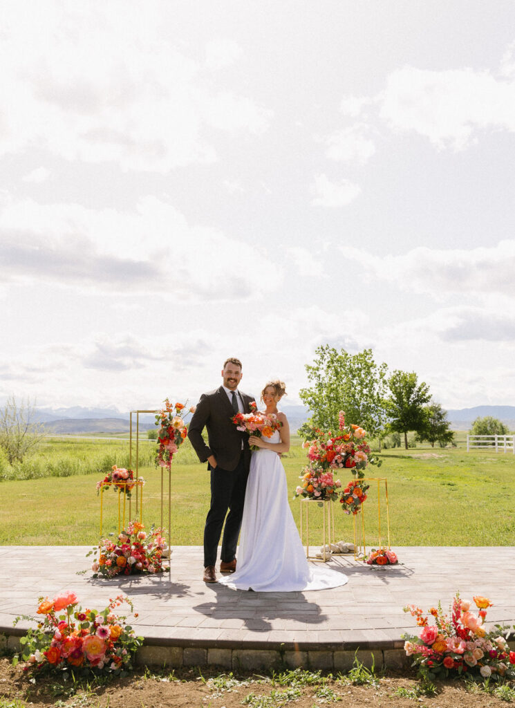 beautiful outdoor mountain wedding ceremony in Longmont, Colorado