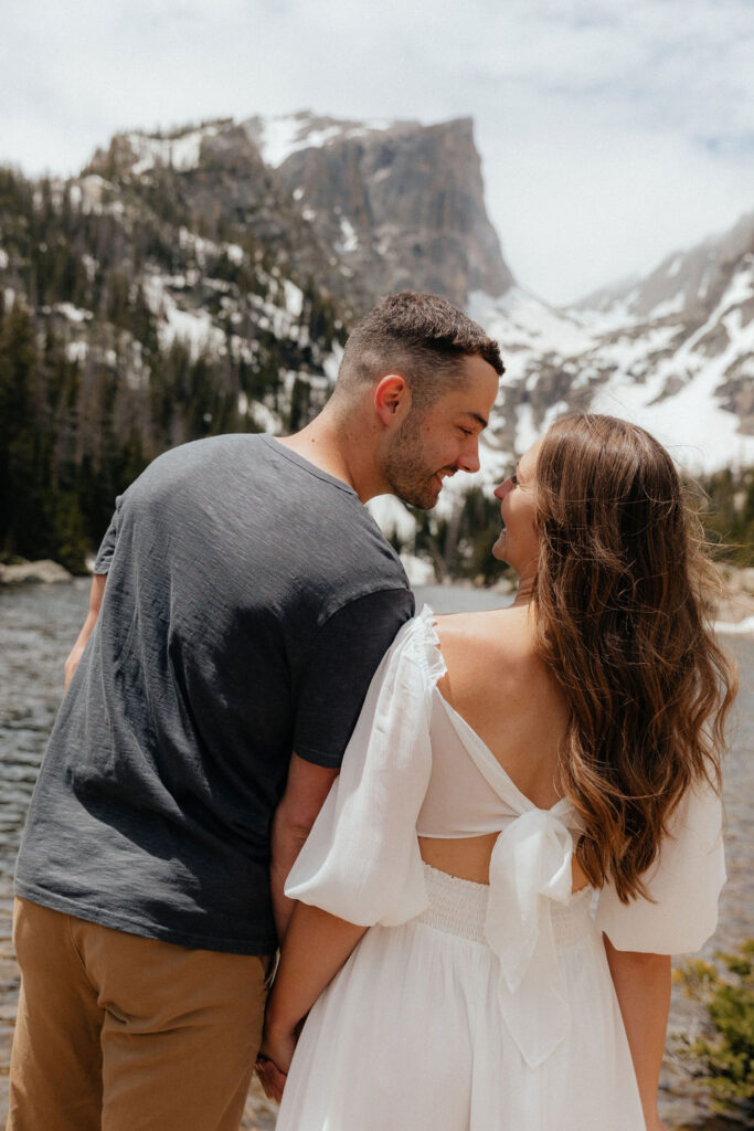 adventurous engagement photos at rocky mountain national park colorado