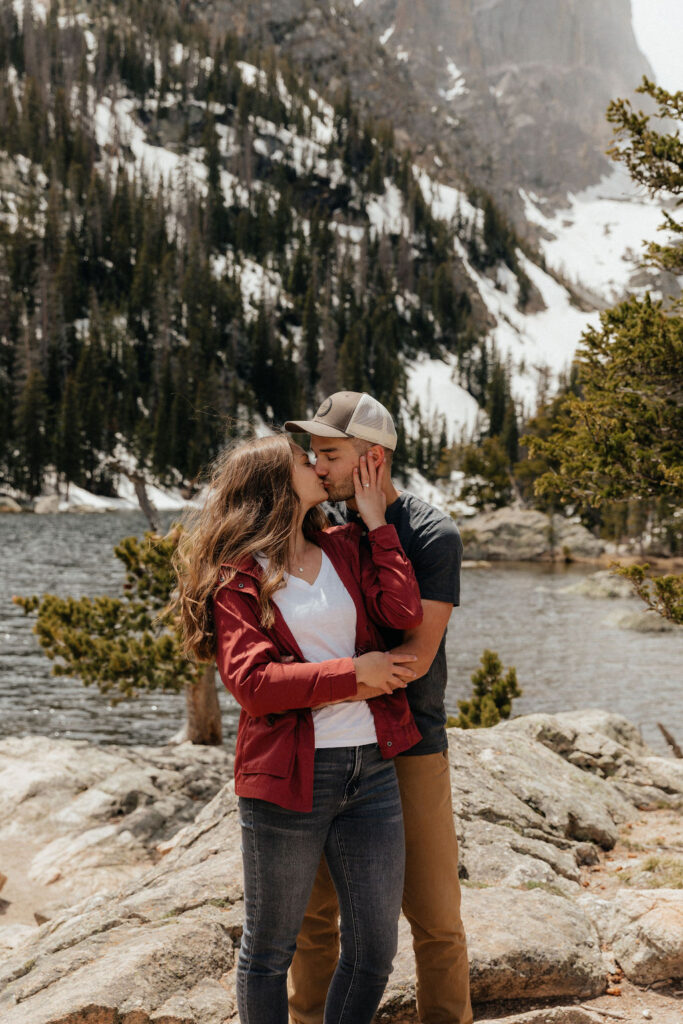 adventurous engagement photos at rocky mountain national park colorado