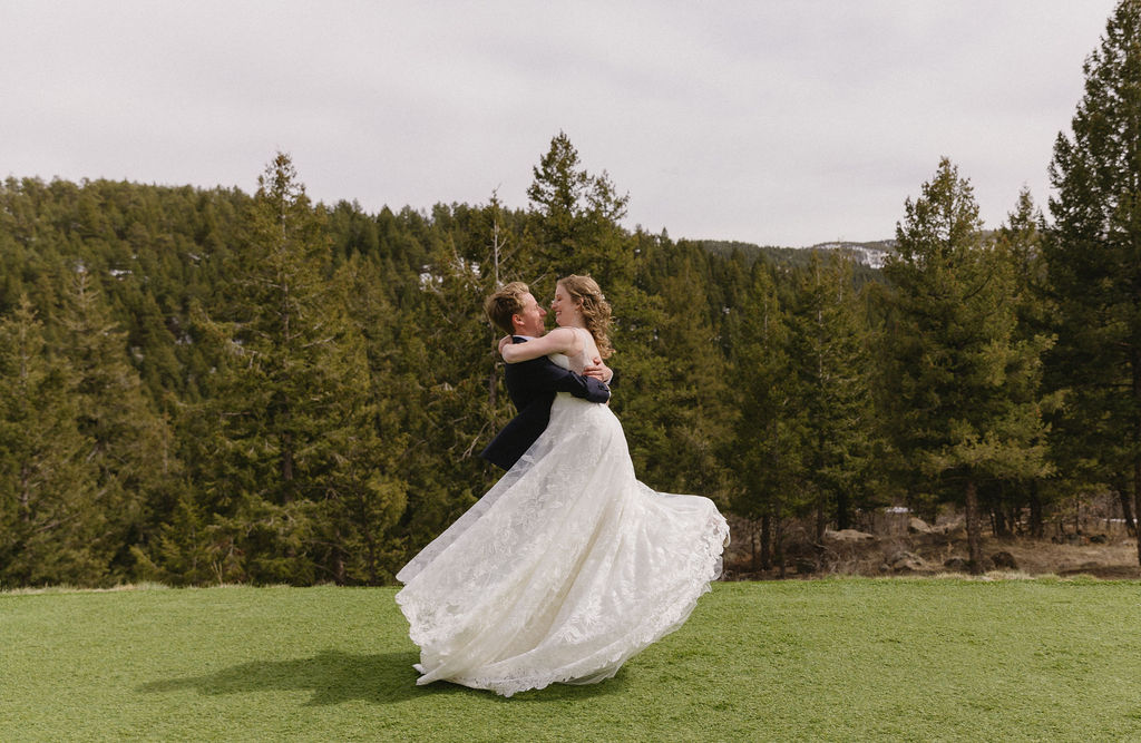 playful and candid bride and groom portraits outdoors