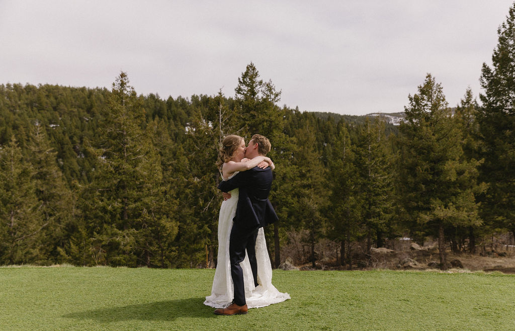 playful and candid bride and groom portraits outdoors