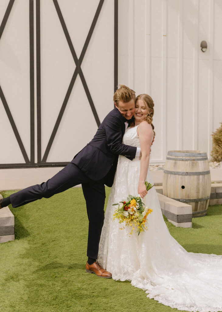 romantic and intimate summer bride and groom portraits in Colorado