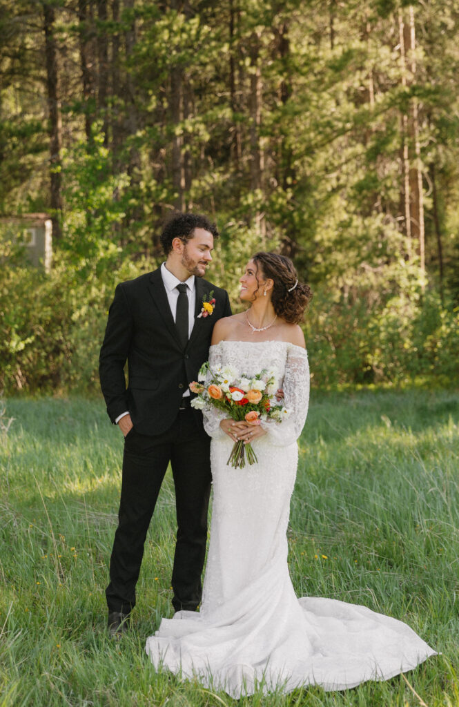 Camp Hale Wedding photos of bride and groom by mrs ferree photography