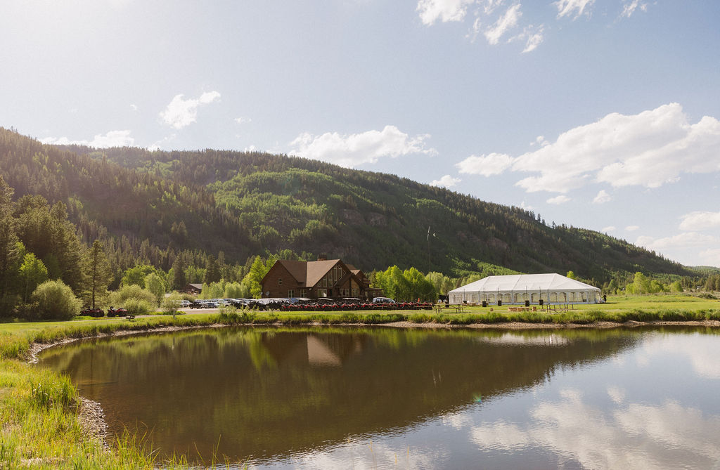 Camp hale wedding venue reception tent