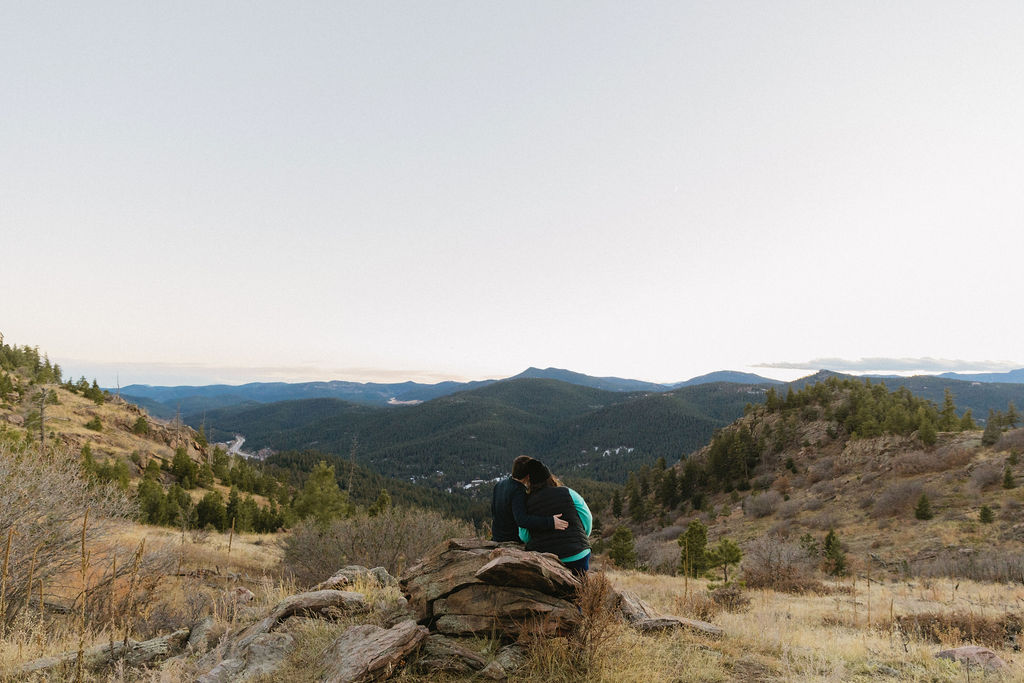 mt falcon park west colorado engagement photos