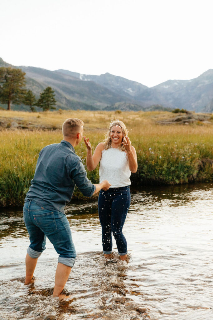 colorado engagement photos in rocky mountain national park