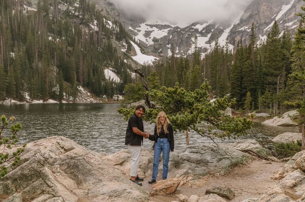 romantic dream lake engagement photos