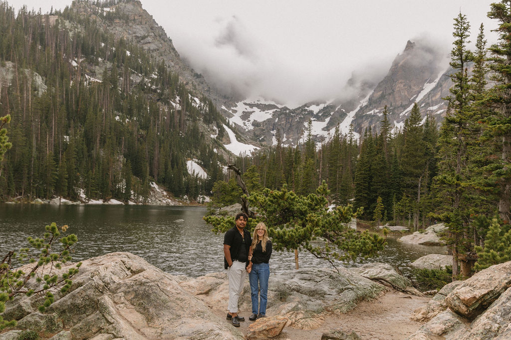 romantic dream lake engagement photos