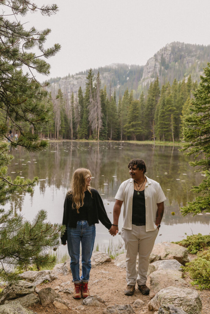 romantic dream lake engagement photos